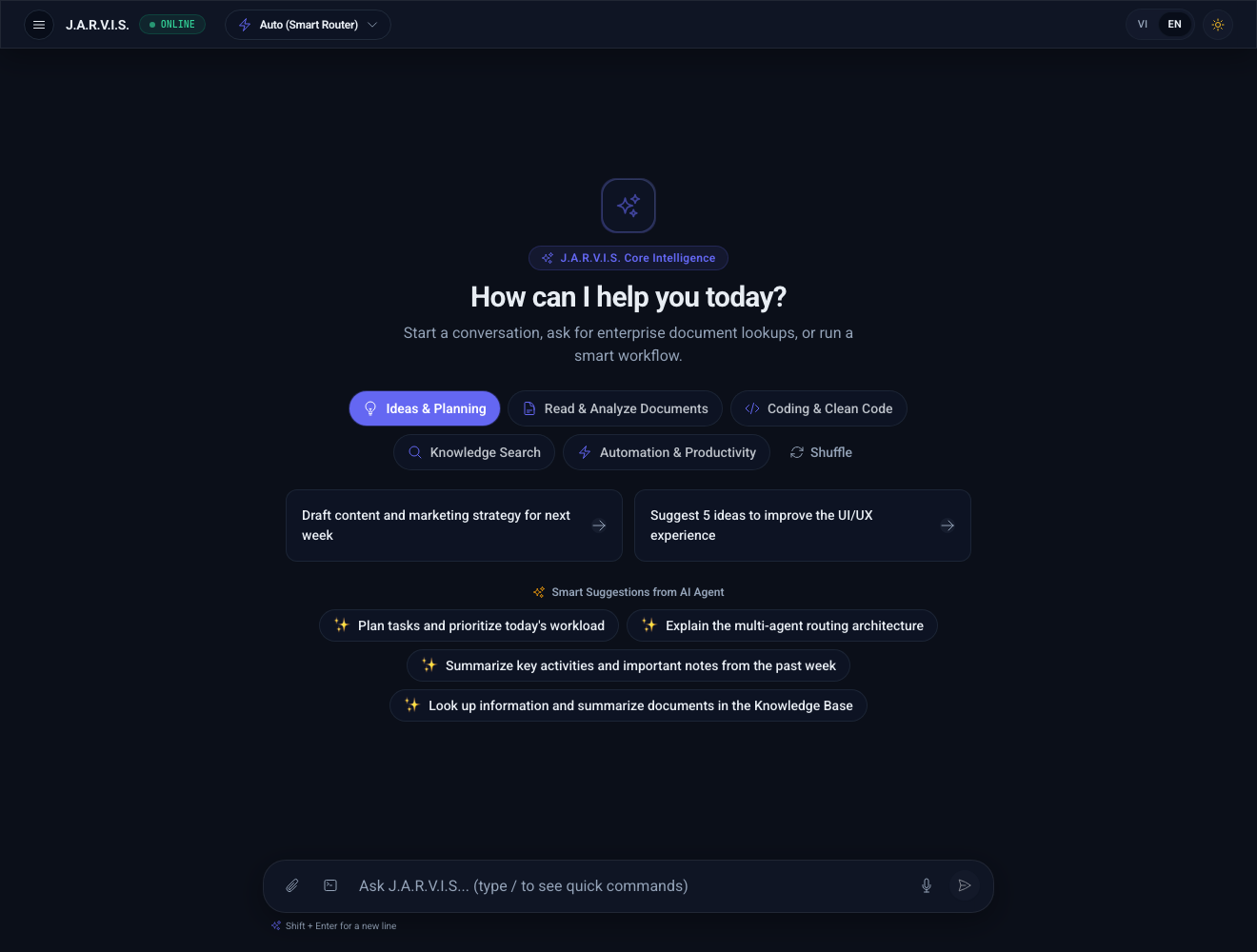 J.A.R.V.I.S. chat interface